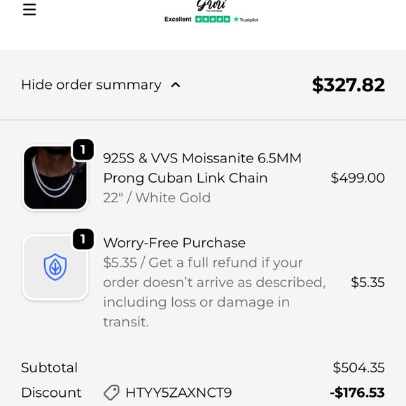 20” 925S & VVS MOISSANITE 6.5MM PRONG mini CUBAN LINK CHAIN - Picture 5 of 6